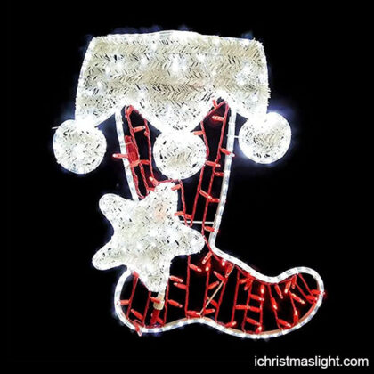 Outdoor lighted Christmas stocking decoration
