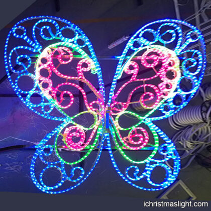 Multi color LED rope light butterfly
