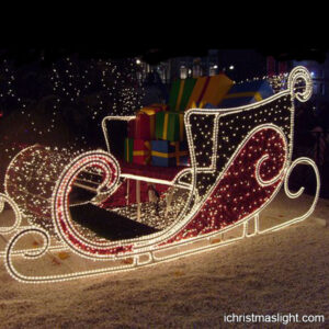 Christmas large lighted Santa’s sleigh | iChristmasLight