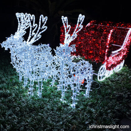 LED lighted Santa’s sleigh and reindeer