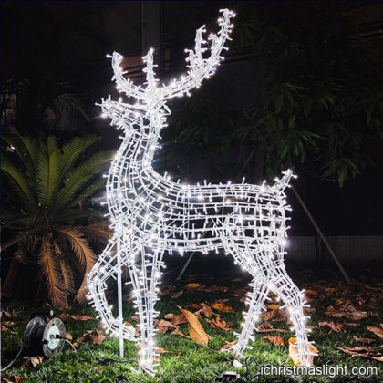 White light reindeer for outside decoration