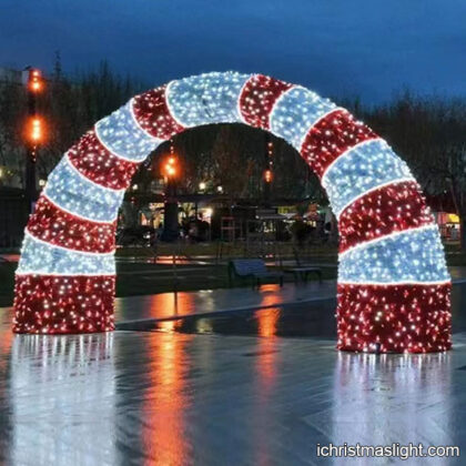 Outdoor Christmas archway with LED lights