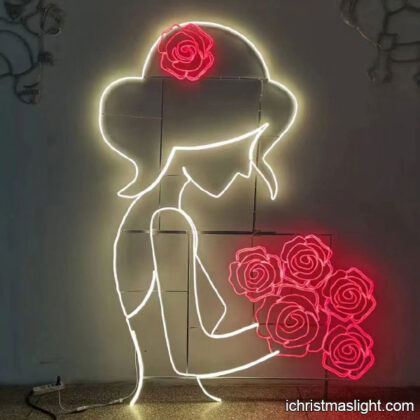 Outdoor decorative LED rose neon sign