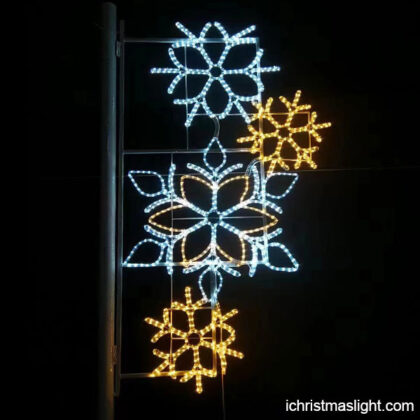 Light pole outdoor snowflake decorations