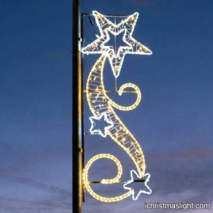 Street pole star Christmas decoration