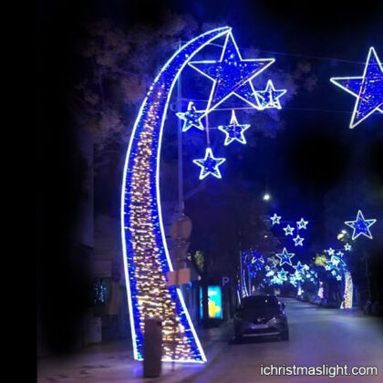Outdoor decorative large blue star lights