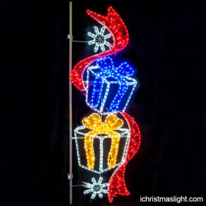 Christmas pole decorative light up presents