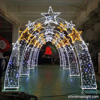 Christmas outdoor warm white star arch