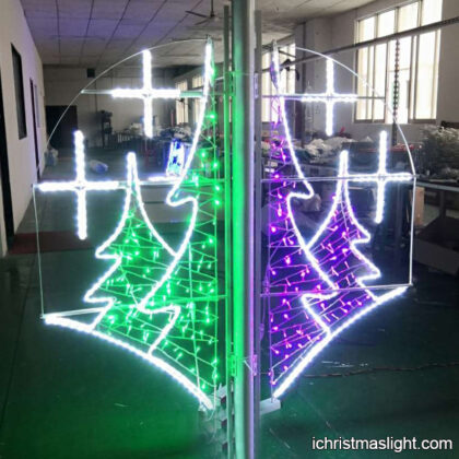Tree shaped lights for pole decoration