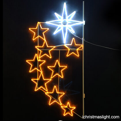 Christmas star lights outdoor pole decoration