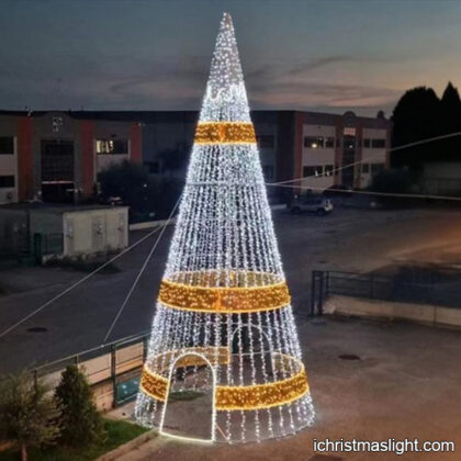 Outdoor large white light Christmas tree