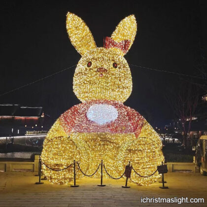Large light bunny outdoor Easter decoration