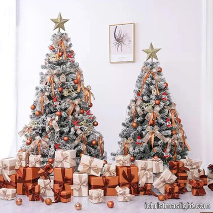 Decorated flocked Christmas trees wholesale