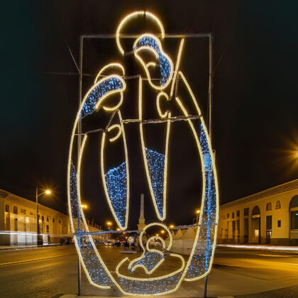 Large LED lighted outdoor nativity scene