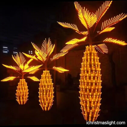 Holiday lighted palm tree for outside