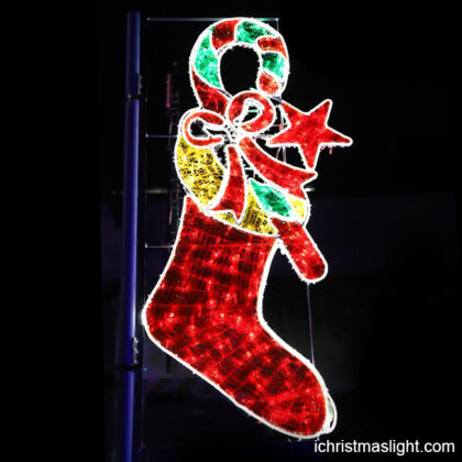 Outdoor street Christmas light stocking